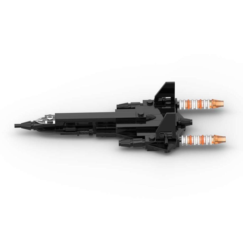 Military Series MOC Building Blocks SR-71 Blackbird Reconnaissance Aircraft Freely Rotatable Aircraft Children's Assembly Toy