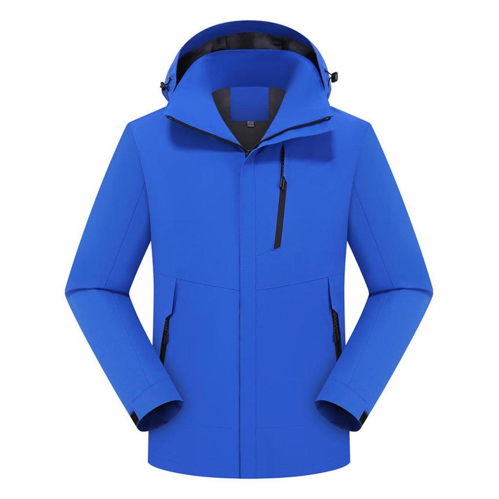 Unisex Windproof Jacket with Detachable Hood – Custom Print for Team Building & Workwear for Spring/Autumn
