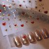 Totem Geometric Symbols Star Moon Nail Art Stickers 5D Gold-embossed Self Adhesive Nails Sticker Luxury Red Gemstone Nail Decals