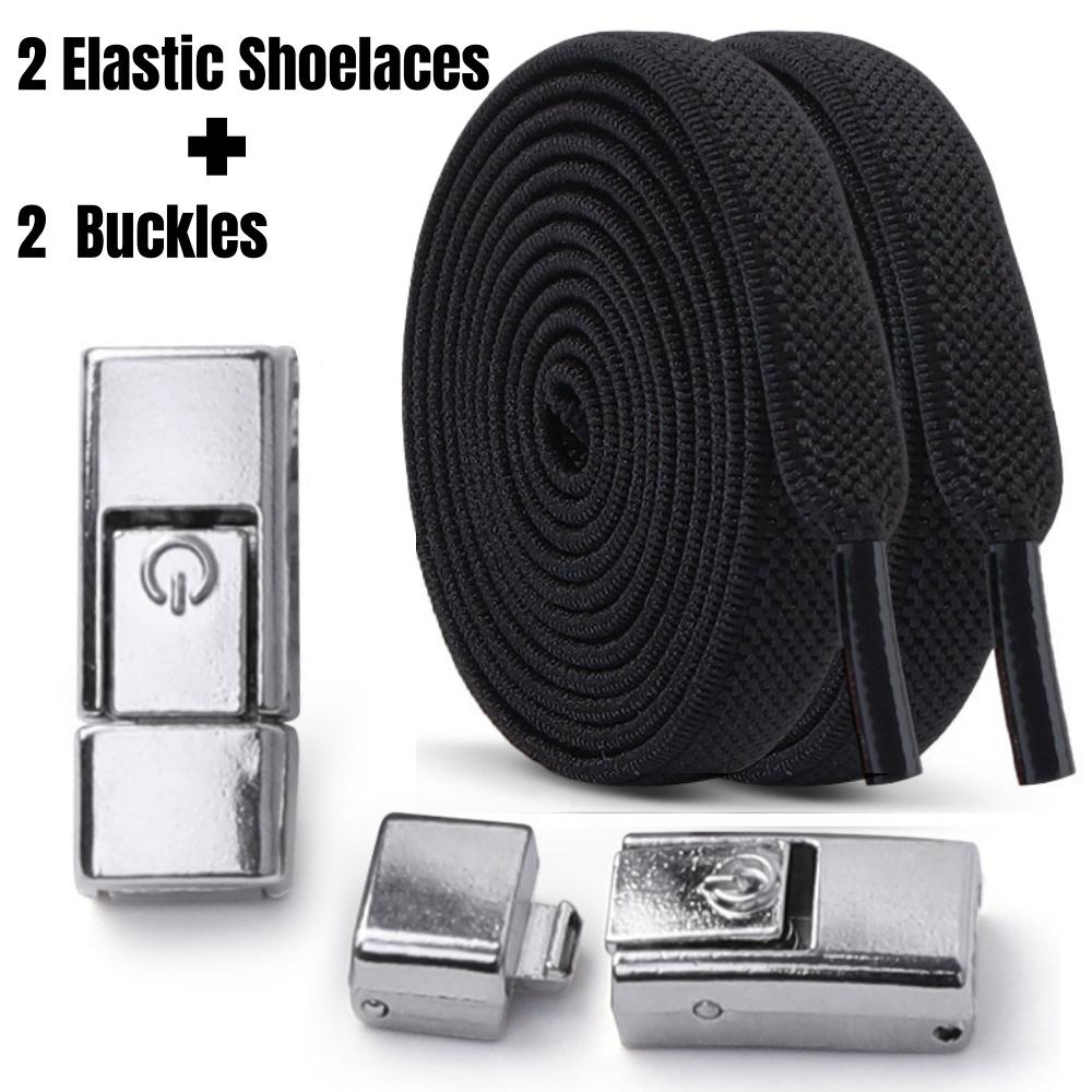 New No Tie Shoe Laces Press Lock 8MM Wide Flats Sports Running Shoe Elastic Shoe Laces Without Ties Lock for Kids Adult Shoes