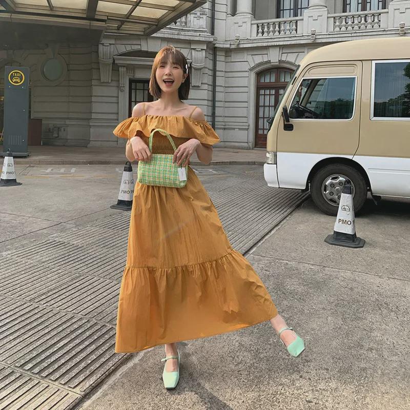 2024 Summer French-Inspired Ruffled Sling Dress S1136: Elegant Beauty