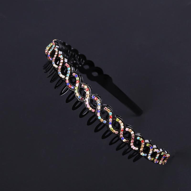 Women's Rhinestone Teeth Headband, Non-Slip Hairpin & Clip for Face Washing