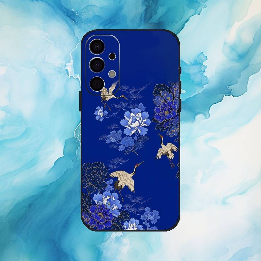 Lucky Crane Phone Case For Samsung Galaxy A73,A72,A71,A70,A53,A52,A51,Soft Silicone Black Cover