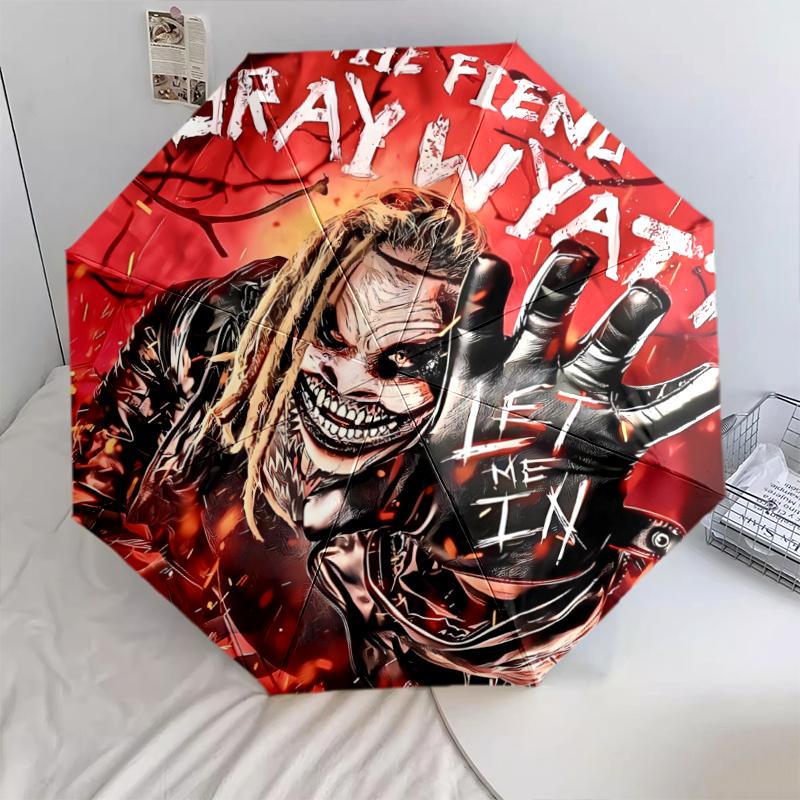 1 шт. Автоматический складной зонт - Брэй Уайатт, Узор WWE, Портативная и складная конструкция с 8 спицами, Рождественские и новогодние подарки