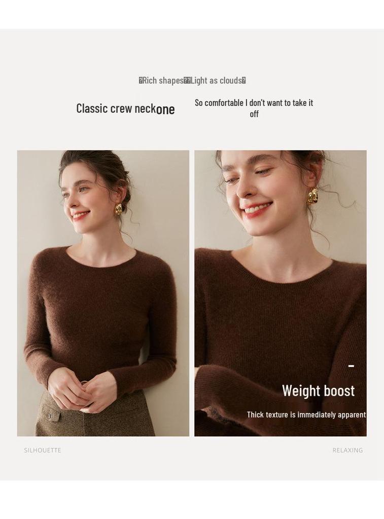 Herfst & Winter Dames 100% Kasjmier Ronde Hals Los Gebreide Pullover Trui