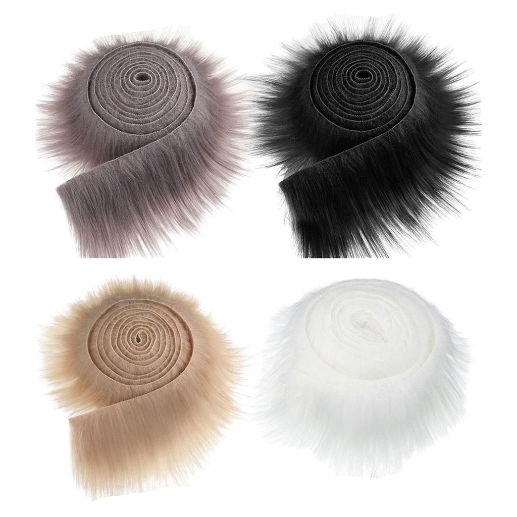 4Pcs Faux Fur Fabric Costume Supplies Artificial Fabric Fuzzy for Gnomes Beard Hair Clothing Christmas Tree Holiday Decoration