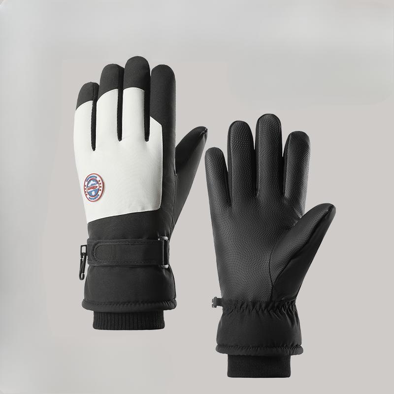 Ski Gloves for Couples In Autumn and Winter Warm  Touch Screen Sports  Cold Proof Fleece and Thickened Cotton Gloves for Women