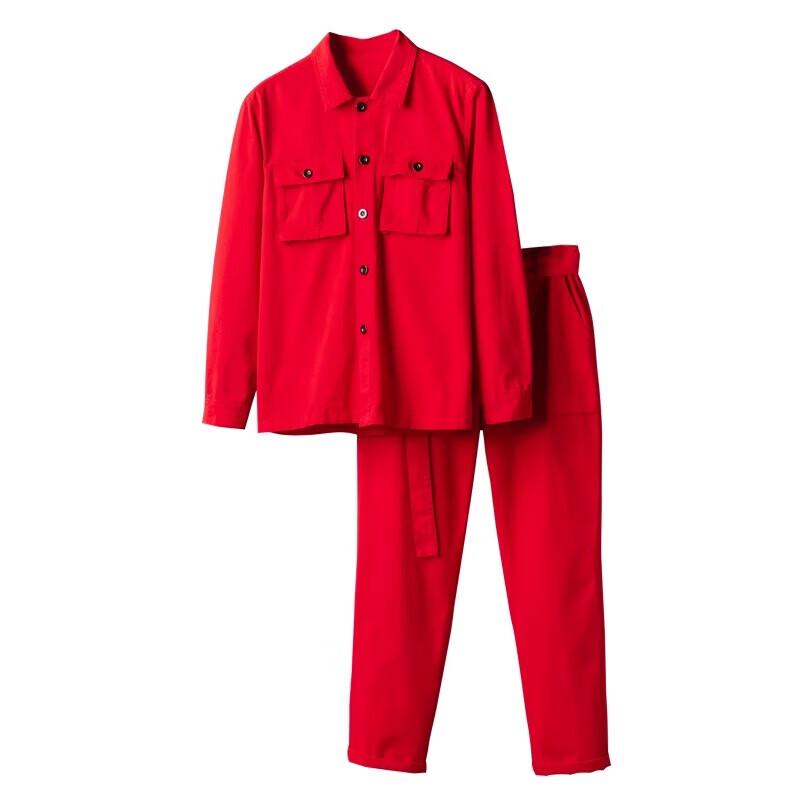 Unisex Multi-Pocket Long-Sleeve Workwear Set XL