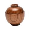 Wooden Bowl with Lid Japanese Style Children Mixing Fruit Small Bowls