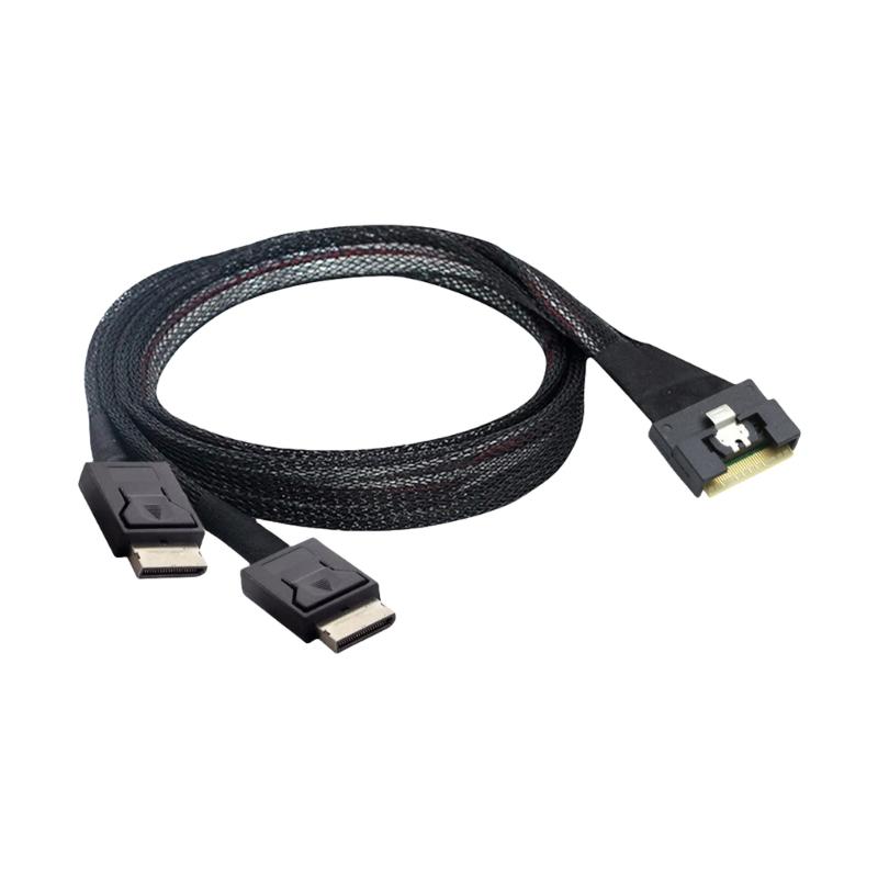 

SFF 8654 8i To Double SFF 8611 4i Splitter Cable Assembly Durability For Computer Host Connection 55.5N Insertion Force