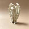 3D Printed Small Winged Male Angel Ornament Figurine White Statue With Stable Base For Home Decor
