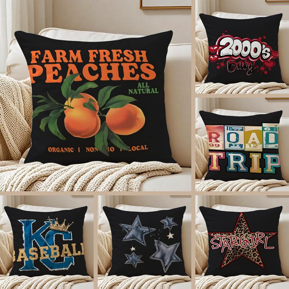 Trendy Style Classic Trendy Brand Printing Cushion Cover Pillowcase Antidustmite living Room Sofa Decor Cushion Room
