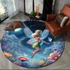 Fairy Princess Round Rug Flannel Printed Carpet Magical Design Kids Room Decor Cozy Soft Floor Mat Home Decoration Indoor Use