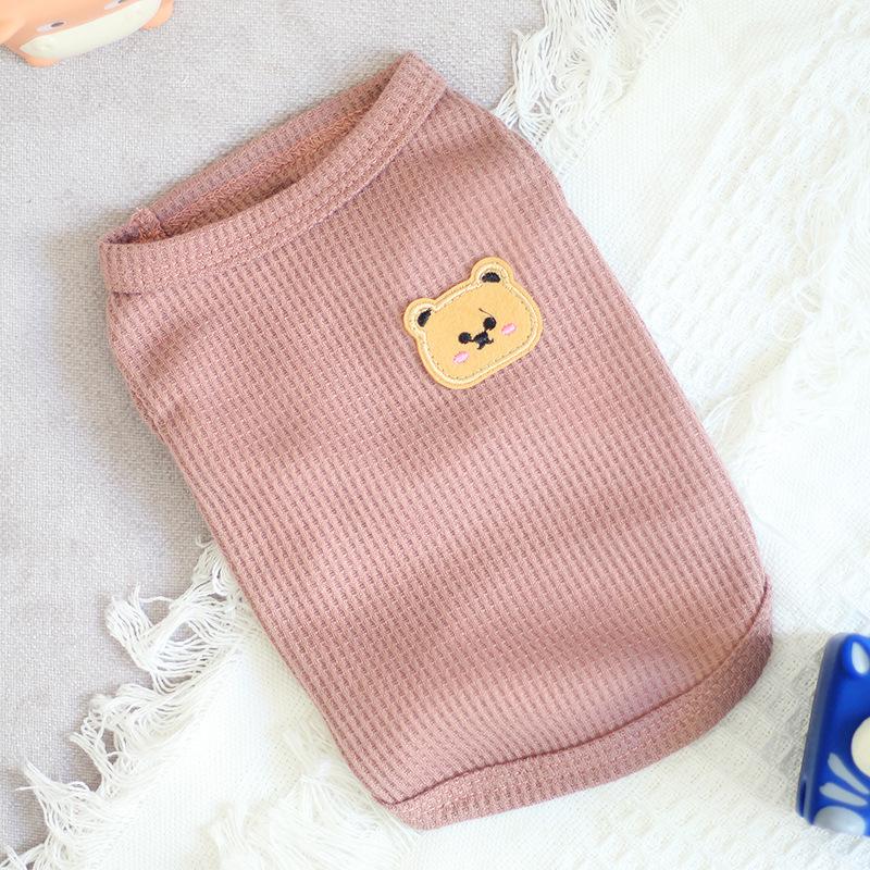 Bear Vest Pet Dog Clothes Cat Solid T-shirt Clothing Dogs Thin Small Fashion Chihuahua Summer Breathable Girl Pug Pet Vest York
