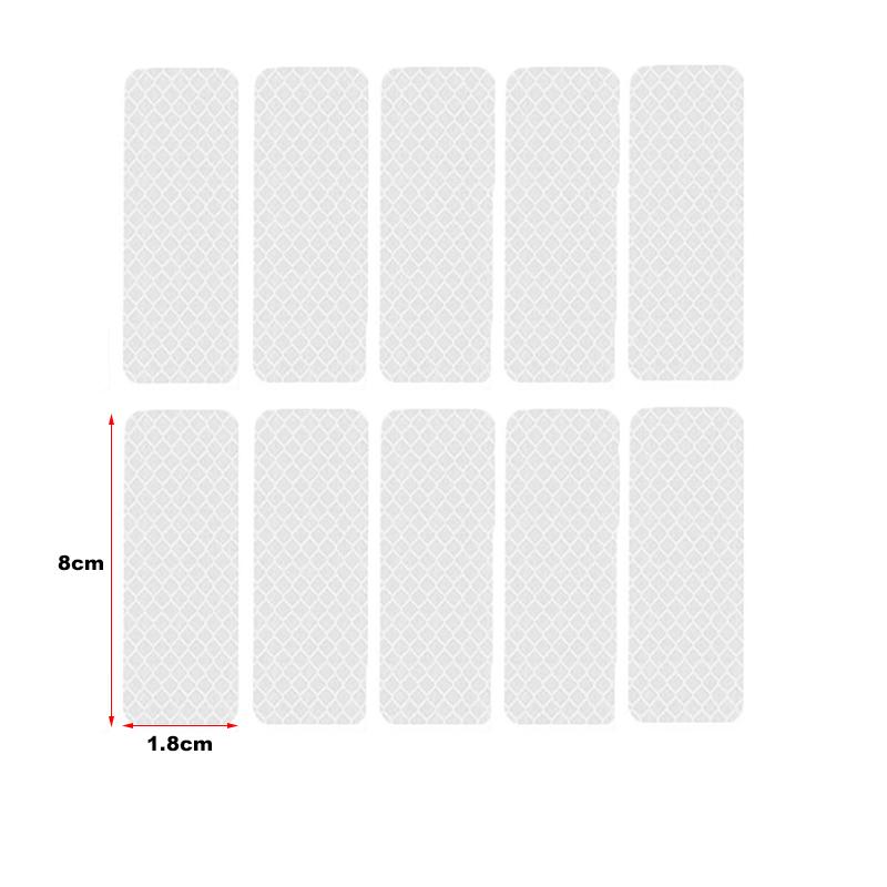 10Pcs Strong Reflective Stickers Car Reflector for Motorcycle Helmets Bikes Scooter Night Riding/Walking Reflective Warning Tape