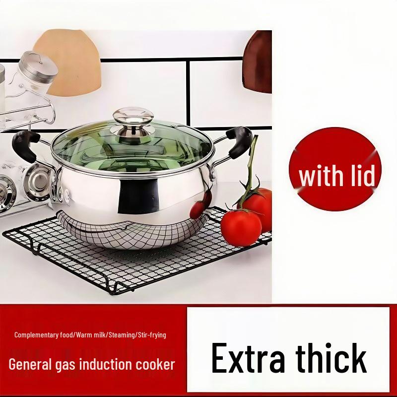 Extra Thick Large Capacity Stainless Steel Soup and Stew Pot for Induction Cookers
