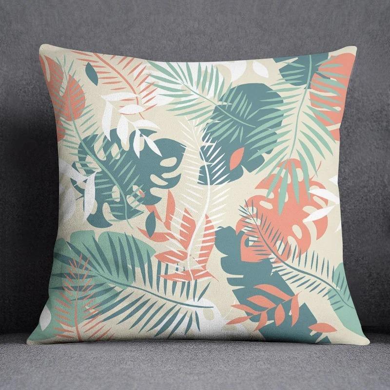 Office Living Room Home Pillowcase Simple Orange Flower Pattern Pillowcase Car Ornaments
