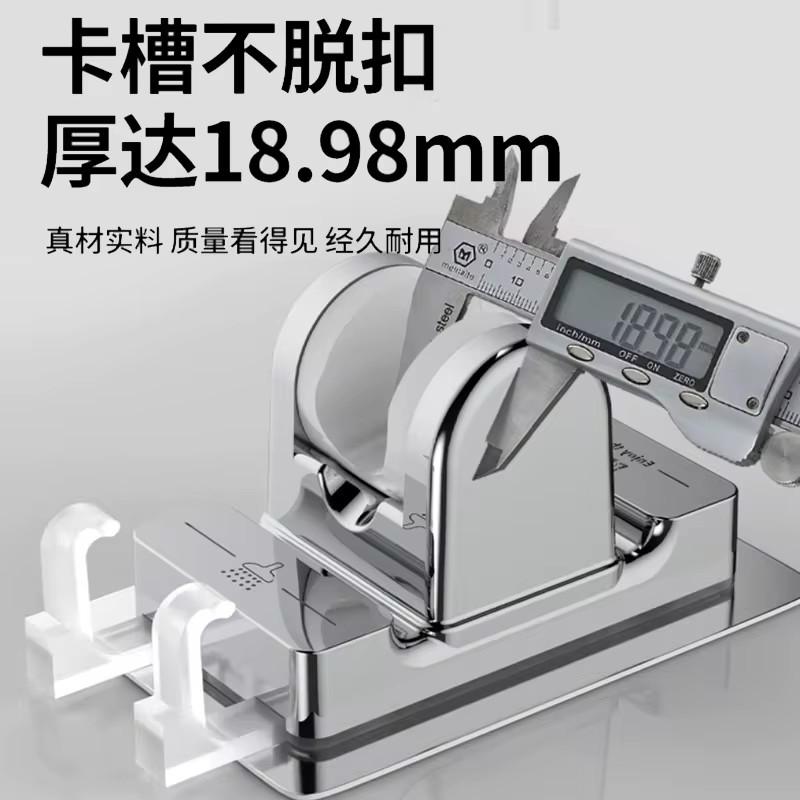 Upgraded Shower Head Holder No Drill Showerhead Bracket Adjustable Wall Mounted Holder for Bathroom Accessories Stable Rotation