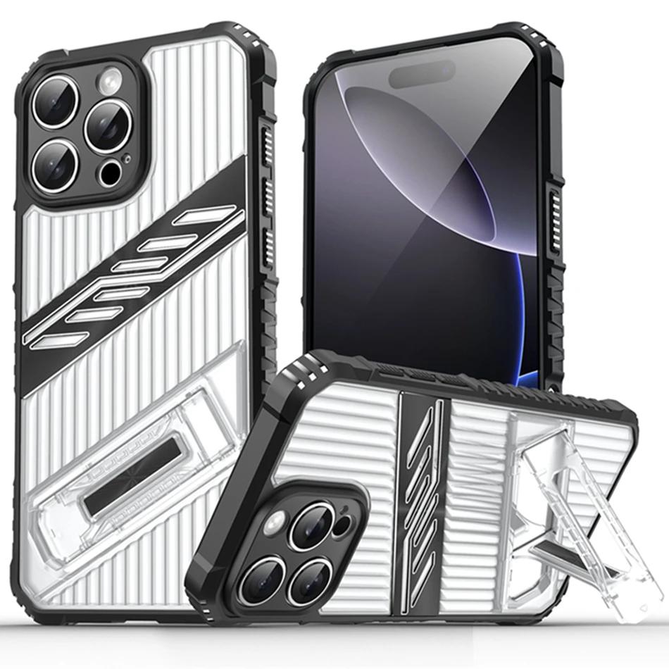 

Роскошный чехол-подставка Armor для iPhone 16 15 14 Plus 11 12 13 16 Pro Max, защита камеры, жесткая задняя крышка, противоударный чехол For IPhone16