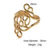 Vintage Stainless Steel Hollow Ring Unisex Exaggerated Geometric Line Open Adjustable Ring Delicate Luxury Party Jewelry Gifts