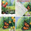 2D flat printing 2pcs Drapes Beautiful Butterfly Garden Flowers Digital Printed Polyester Drapes Festive Wall Decor for Entryway