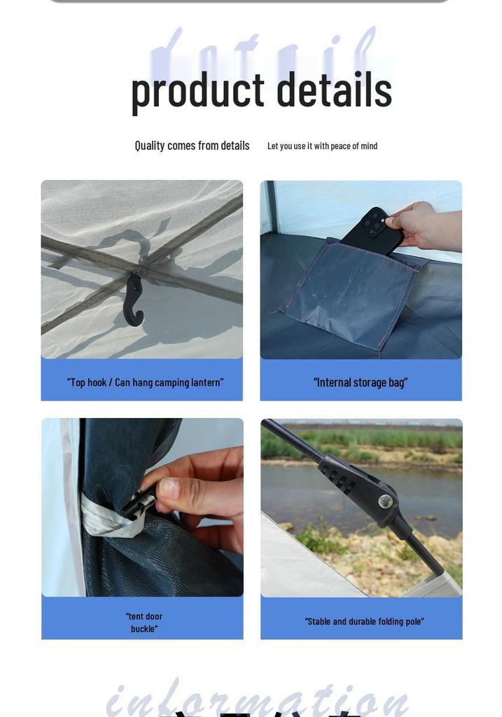 Quick-Opening Portable Double Camping Tent: Sun Protection & Rainproof