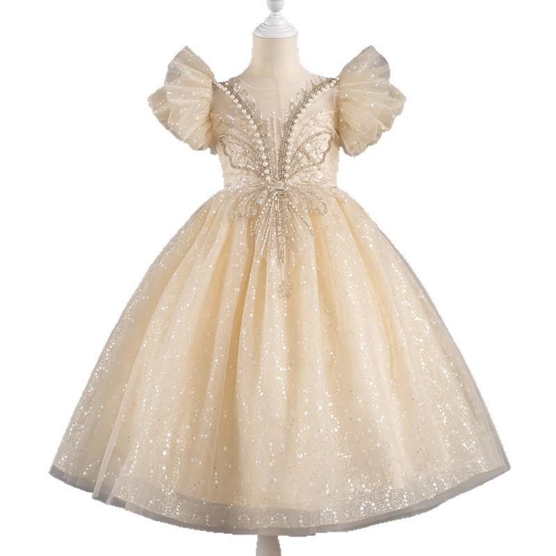 High-End Girls' Princess Wedding or Birthday Dress with Sequins