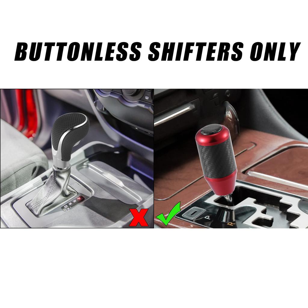 uxcell Automatic Universal Manual Gear Stick Shift Knob Transmission Gear Lever Stick Shifter Handle Carbon Fiber Pattern Red