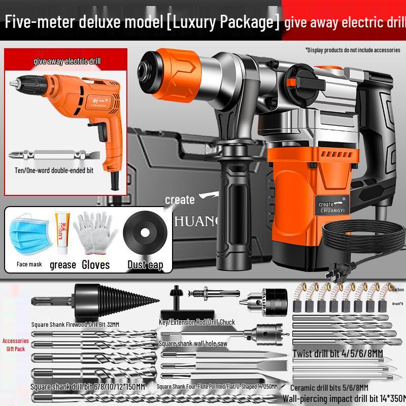 Chuangyi High-Power Multifunctional Electric Hammer and Impact Drill for Wood and Concrete Drilling