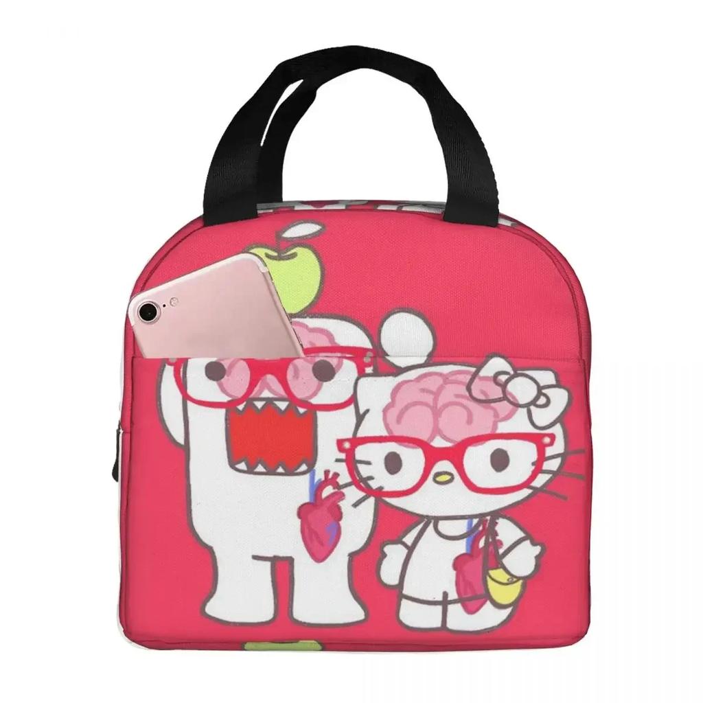 Domo Kun RAWR Merch Cartoon Anime Insulated Lunch Bag for Women Kids Leakproof Food Boxes Thermal Lunch Box Tote