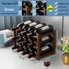 Simple Red Wine Rack Solid Wood Display Stand for Home or Bar Counter
