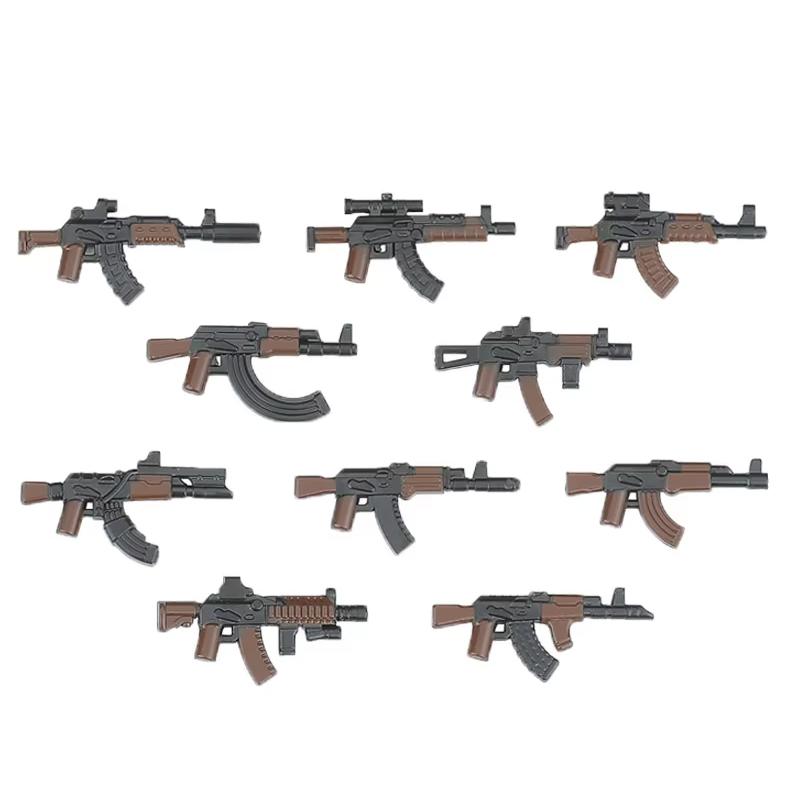 Army WWII Soldier Figure Armaments Brick Playset Gatling M2 Heavy Machine Aviation Gun NSV Bullet Chain Mortar ZB53 Toys Playsetss T12