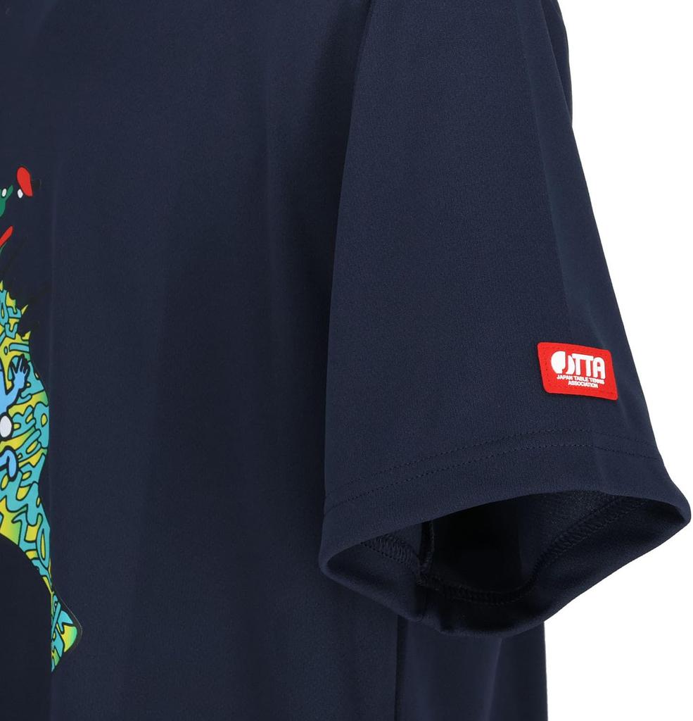 JUIC Table Tennis T-Shirt, Ping Pong Kiddy, Unisex, Dry, Lightweight, JTTA Certified, Navy (NV), Size L, 5685