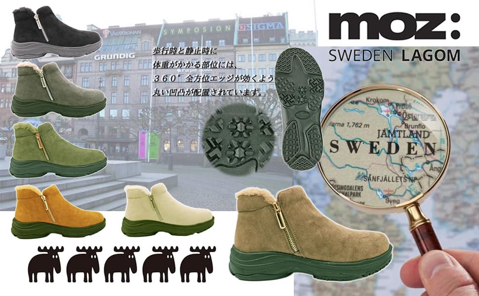 Mozu Rain Boots Women's Lightweight, Warm, Water-Repellent, Waterproof, Non-Slip, Double-Zipper (Product Code 93324620)