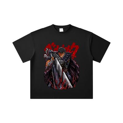 260 GSM Double Yarn 32 Count 100% Cotton Berserk V7 Print Unisex Heavy Cotton T Shirt