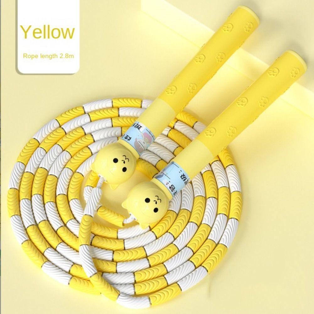 2.8m Segmented Fitness Jump Rope Bamboo Joint Sports Rope Soft Bead Skipping Rope Home Exercise