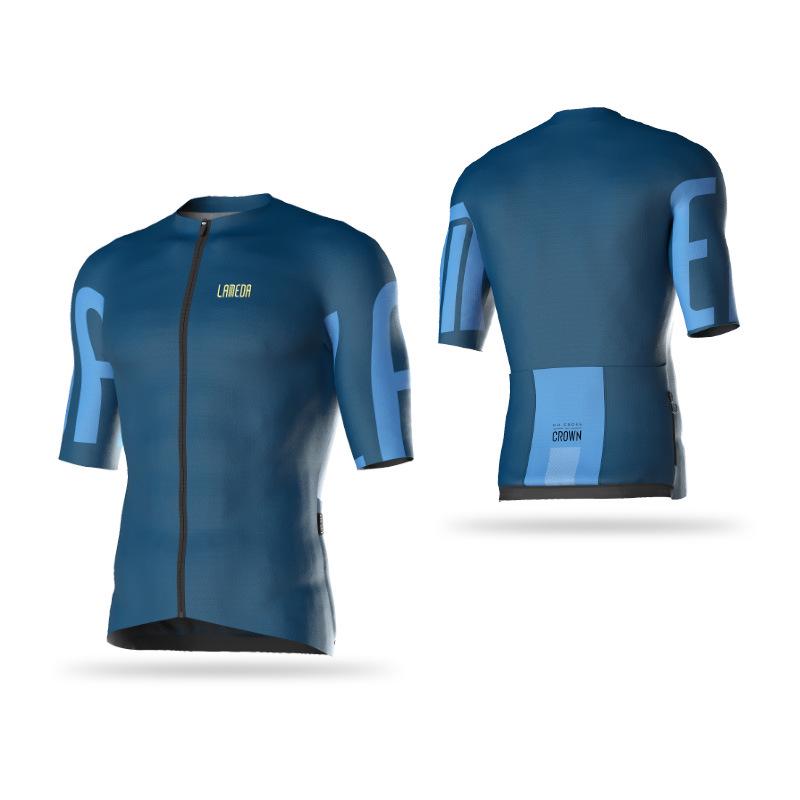 

Мужская веломайка с коротким рукавом Lampaida Aurora - Облегающий летний топ для шоссейного велосипеда. XXXL океан синий