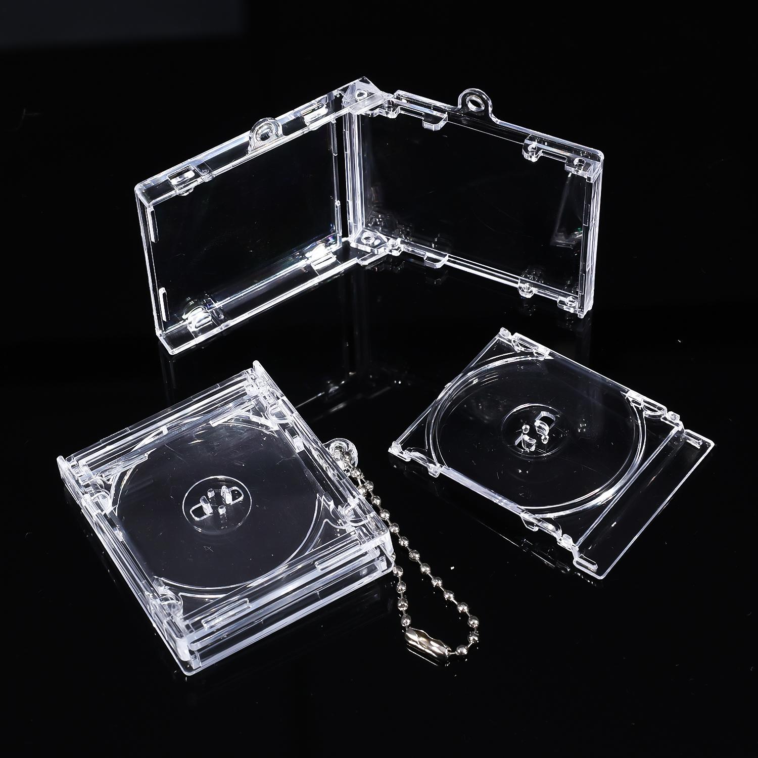 

1-10pcs 2026 New Transparent CD Box Mini DIY Creative Keychains High Beauty Fan Music Pendants Accessories 1PC