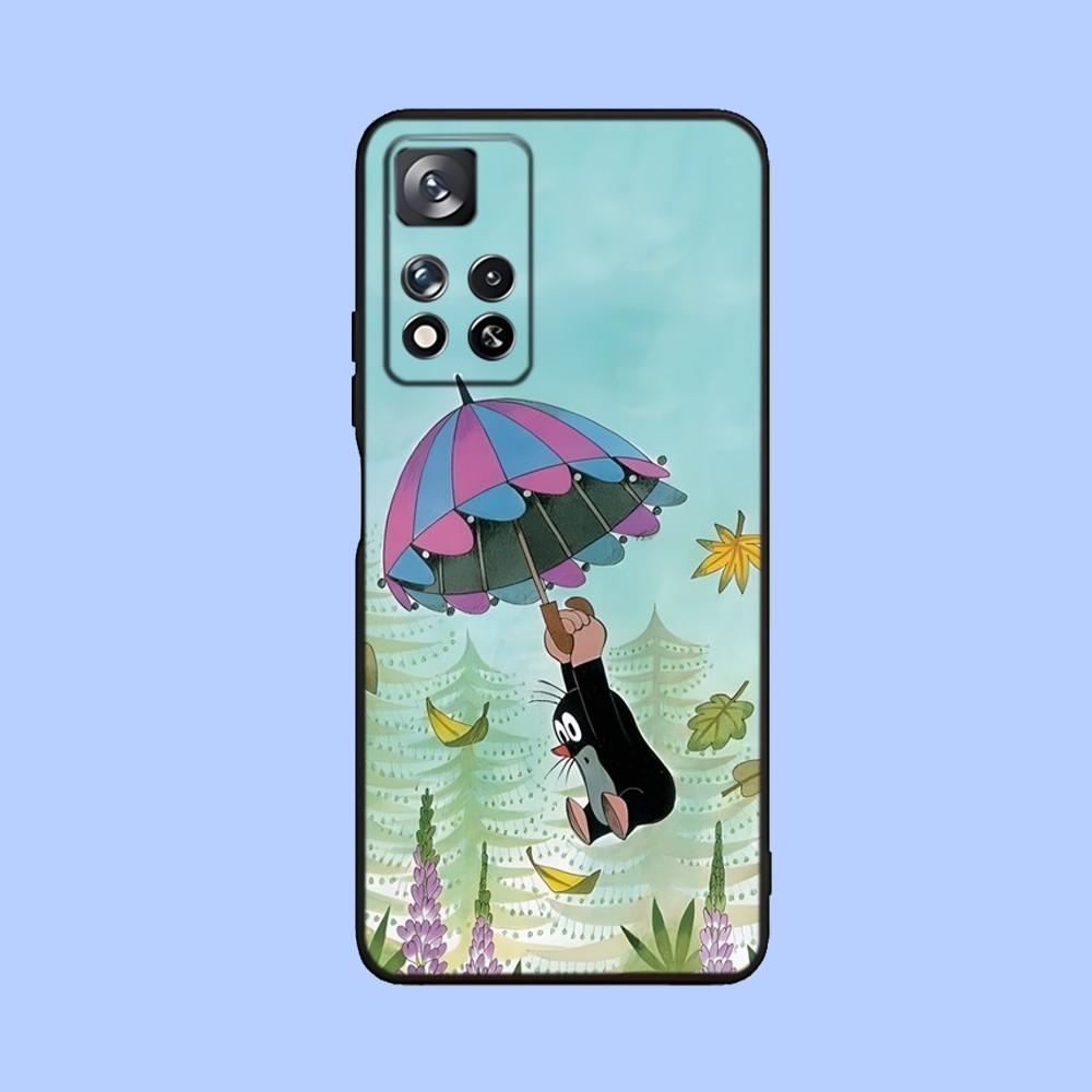 Cartoon L-Little Mole Phone Case For Samsung Galaxy A13,A21s,A22,A31,A32,A52,A53,A71,A80,A91 Soft Black Cover