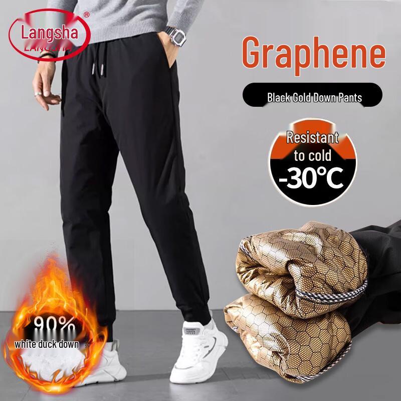 

Langsha Men s Winter Fleece-Lined Down Pants 3XL