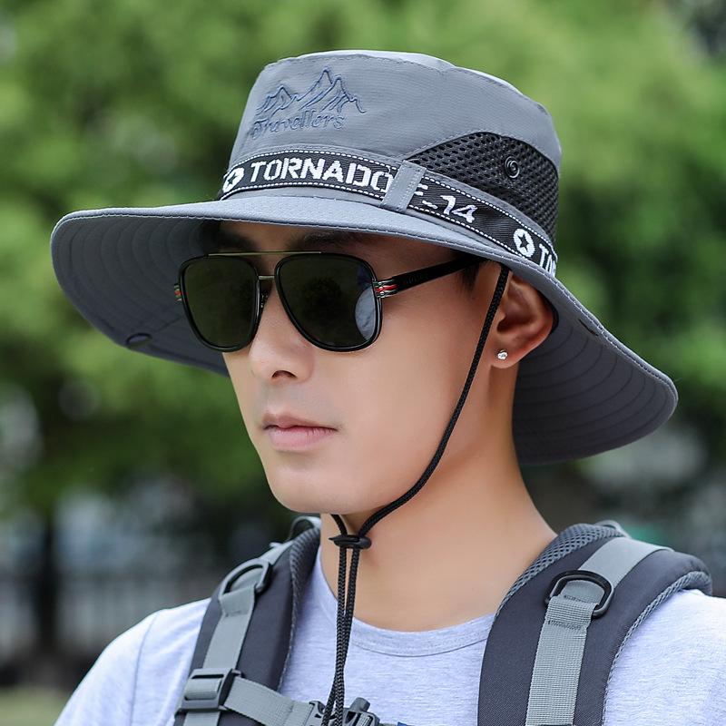 Men's Wide Brim Summer Fishing and Mountaineering Hat - Lightweight Sun Protection Fisherman Hat.