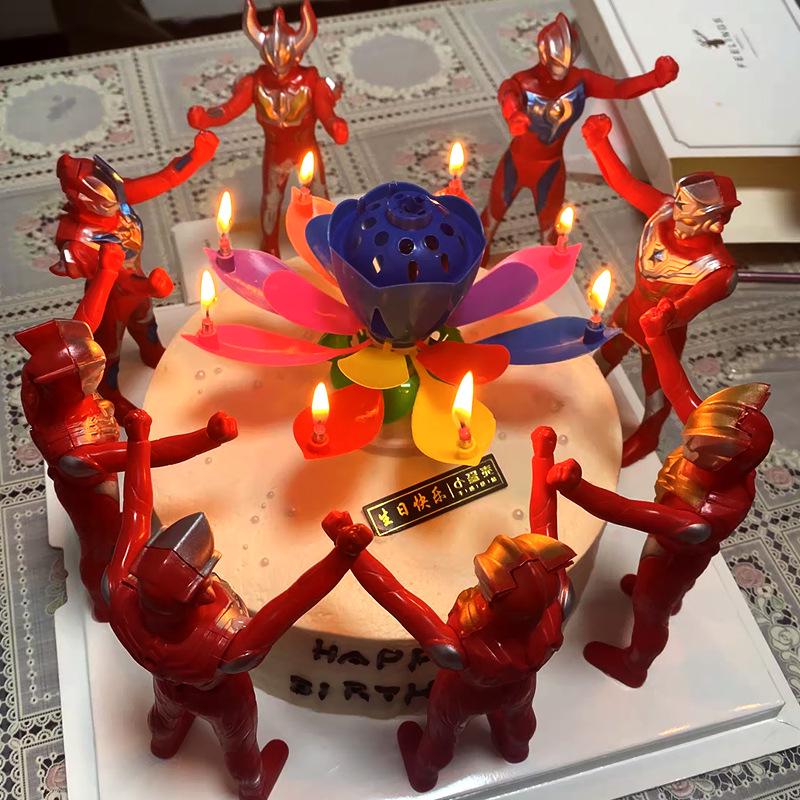 Lotus Blooming Musical Birthday Cake Candle - Smoke-free & Odorless for Kids' Celebrations