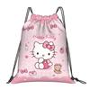 Custom Kitties Kitten Drawstring Backpack Women Men Sport Gym Sackpack Portable Cat Anime Shopping Bag Sack
