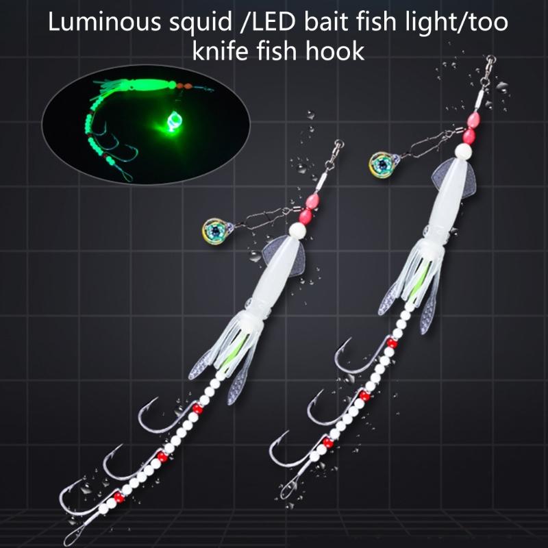 Squid Fishing Lure 22G Luminous Squid Jigs Artificial Baits For Fishing Sea