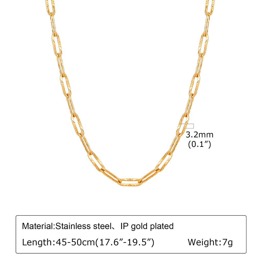 Classic Square Handmade Chain Necklace for Women,Stainless Steel Round Snake Chain Choker Necklace,Water Wave Bead Chain Jewelry