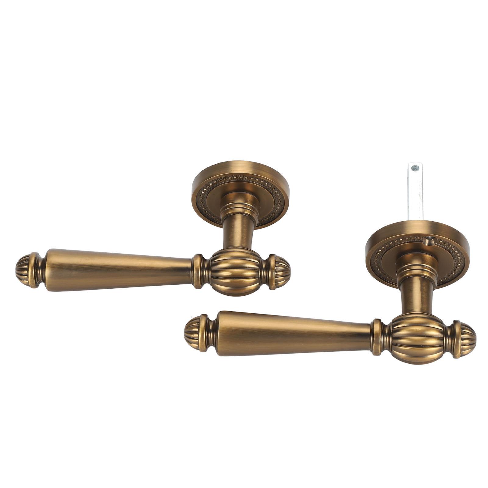 Bronzen Deurklink met Slot, Vintage Deurklink Slot voor Slaapkamer en Woonkamer, Stille Deurklink, Retro Deurhendel, Toegangshandvat met Sleutel