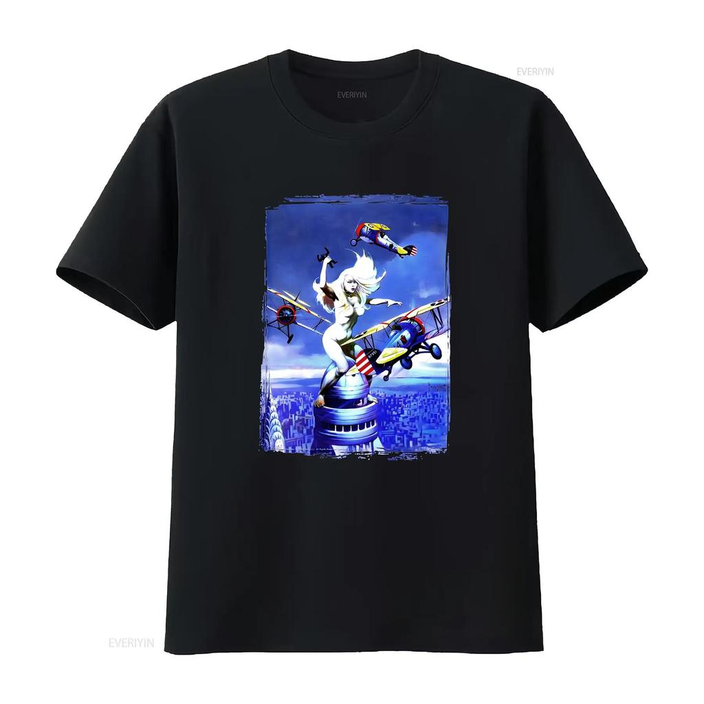 Queen Kong by Frank Frazetta Art T Shirt vintage Washed Slightly fashion Stretched Stylish Top For Everyday Wear Versatile Soft
