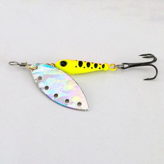 5Pcs 5.7CM/9G Fishing Lure with Spinner Blade Hook Long Casting Metal Rotating Sequin Spoon Spinnerbait Bass Pike Walleye Fishing Accessories