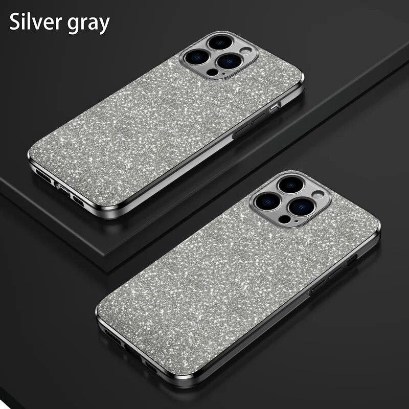 Fashion Gradient Bling Plating Hülle für iPhone 15 Pro Max 14 Plus 13 12 Mini 11 X XR Xs 7 8 SE 2022 Silikonhülle Glitzer Rückseite