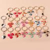 Cute Enamel Tai Ji Love Heart Key Chain Flower Key Ring Pendant for Key Holder Women Girls Handbag Pendants Decor Jewelry Gift